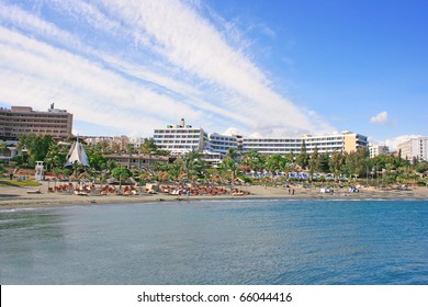 Tropical Beach In Limassol, Cyprus.