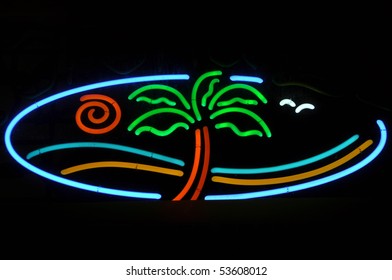 Tropical Beach Neon Sign Light With Palm Tree