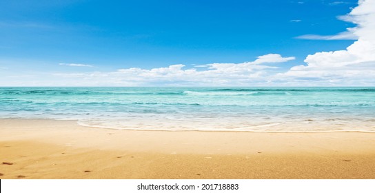 Tropical Beach. Panoramic Summer Shot