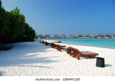 Tropical Beach At Resort, North Malé Atoll, Republic Of Maldives, Adaaran Prestige Vadoo Resort Hotel