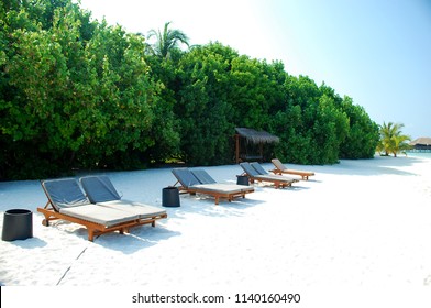 Tropical Beach At Resort, North Malé Atoll, Republic Of Maldives, Adaaran Prestige Vadoo Resort Hotel