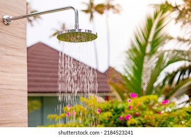 Tropical Beach Shower Outdoor On Maldives Island, Bucket List, Travel Destination, Luxury Trip