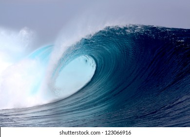 Tropical Blue Surfing Wave