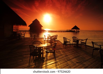 tropical cafe on the sunset