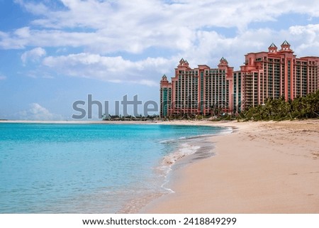 Tropical Caribbean Sea and beach on Paradise Island in Nassau, Bahamas