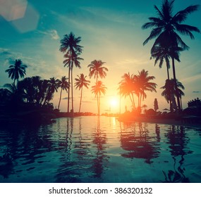 Tropical coast during an amazing sunset.
