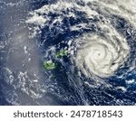 Tropical Cyclone Ian 07P over the Tonga Islands, Pacific Ocean.  Elements of this image furnished by NASA.