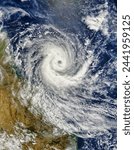 Tropical Cyclone Larry. . Elements of this image furnished by NASA.