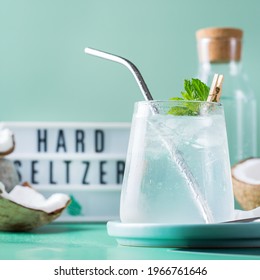 Tropical Hard Seltzer Cocktail With Coconut Water And Ice