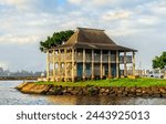 Tropical house at Haleiwa Boat Harbor on Oahu island - Hawaii, United States