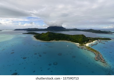 Tropical Island At Bora Bora - Aerial View