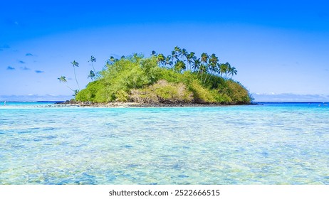 Tropical Island Cook Islands. Lush vegetation with swaying palm trees. Clear turquoise water with sandy beaches. Paradise found. Escape from reality. - Powered by Shutterstock