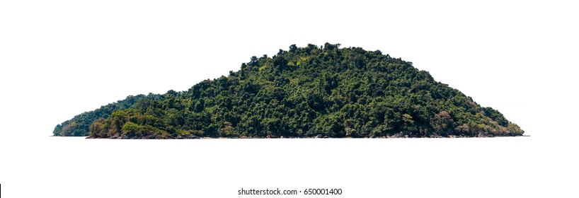 Tropical Island Isolated On White Background