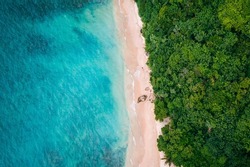 Tropical Jungle Coast In Sri Lanka. Aerial View Of Exotic Costline, Beach And Rainforest. Paradise Beach.