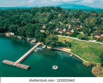 Tropical Lake Izabal In Guatemala By Drone