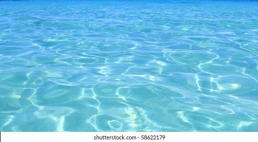 Tropical Perfect Turquoise Blue Beach Water Caribbean Perspective