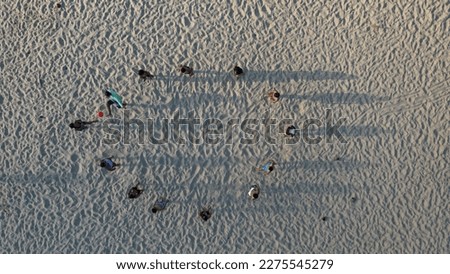 Similar – Aerial Summer View Of Clear Ocean Water Full Of Tourists