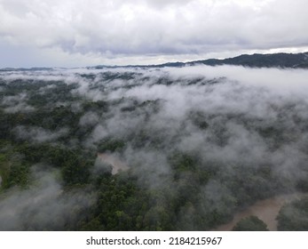 Tropical Rainforest Landscape On A Cloudy Day In West Papua, Indonesia