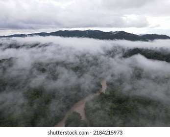 Tropical Rainforest Landscape On A Cloudy Day In West Papua, Indonesia