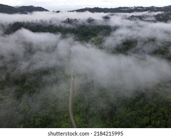 Tropical Rainforest Landscape On A Cloudy Day In West Papua, Indonesia