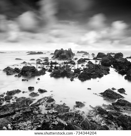 Similar – Beautiful scenery of the coast in the ocean at night