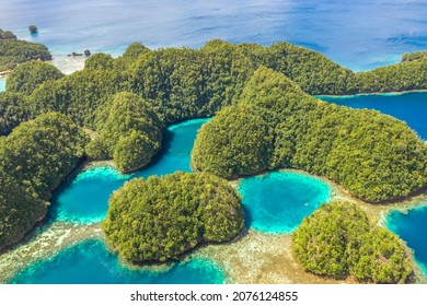Tropical sea bay and lagoon, beach in Bucas Grande Island, Sohoton Cove. Philippines. Tropical landscape hill, clouds and mountains rocks with rainforest. Azure water of lagoon.