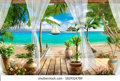 
Tropical sea view from the window