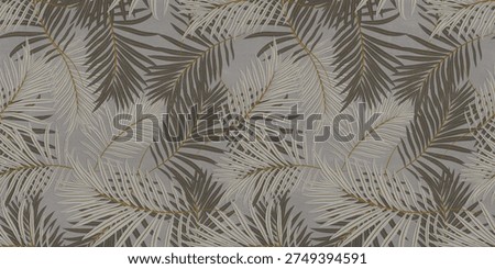 Tropical seamless pattern and exotic palm leaves