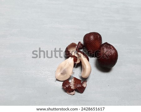 Tropical, snake skin fruit isolated, copy space