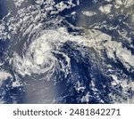 Tropical Storm Fiona 06L in the eastern Atlantic Ocean.  Elements of this image furnished by NASA.