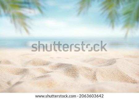 Image, Stock Photo Sandy beach with blurred background, with setting sun and bokeh