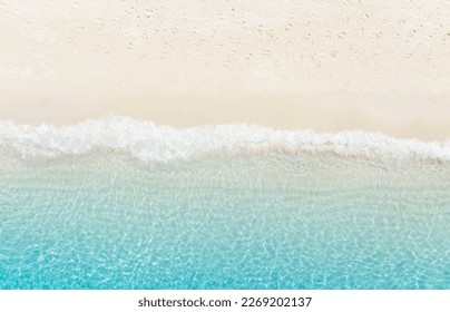 The tropical Summer with  Soft blue ocean wave on fine sandy beach  background - Powered by Shutterstock