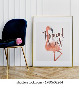 Tropical Vibes Flamingo Frame Mockup