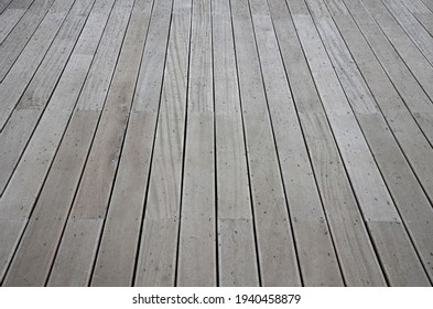 Tropical Wood Plank Ramp With Wheelchair Specially Adapted For Wheelchairs. Metal Guide Rails For Blind People. Security Entrance To The Hotel Terrace. Dark Benches Near The Polished Granite Slab.