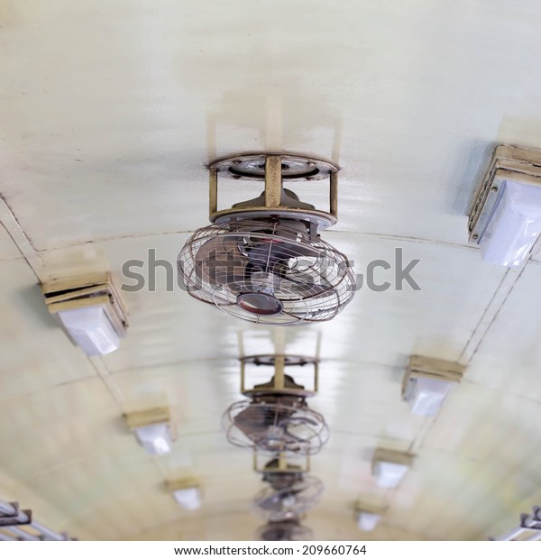 Tropical Wooden Colonial Style Ceiling Fan Royalty Free