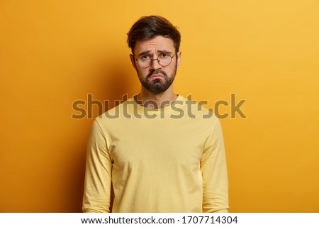 Similar – Image, Stock Photo Portrait of a upset young redhead woman
