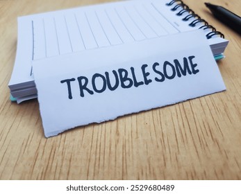 Troublesome writting on table background.