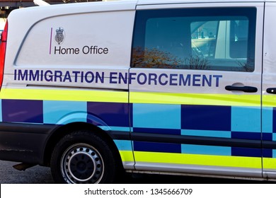 Trowbridge, Wiltshire, UK - November 29 2016: A Home Office Immigration Enforcement Van Parked In A Street