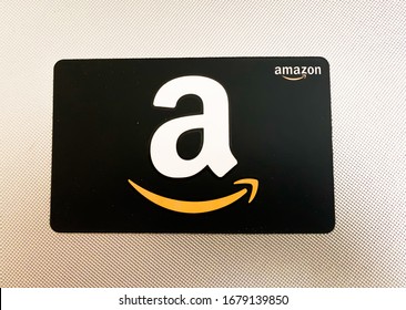 Troy, Michigan, USA - December 27, 2019 : A $50 Amazon gift card allows the recipient to purchase items from the Amazon.com website.