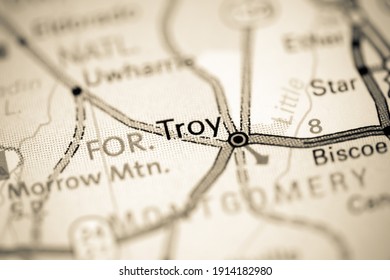 Troy. North Carolina. USA On A Map