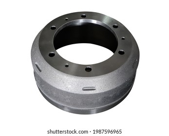 truck and bus brake drum isolated on white background.