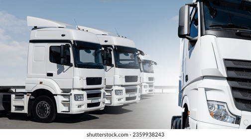 Truck cargo and fleet transportation concept.  - Shutterstock ID 2359938243