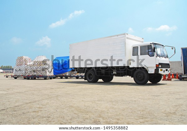 Truck cargo loading goods\
at warehose