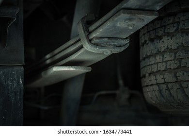 Truck Chassis Leaf Spring Suspension Under Vehicle