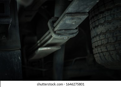 Truck Chassis Leaf Spring Suspension Under Vehicle