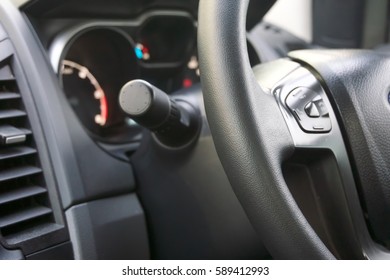 Truck Console And Steering Wheel.