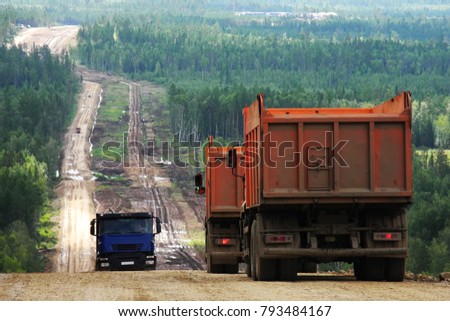Truck at construction site