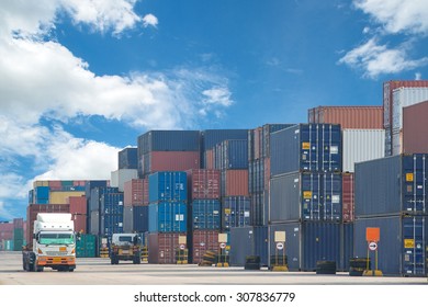 Truck In Container Depot 