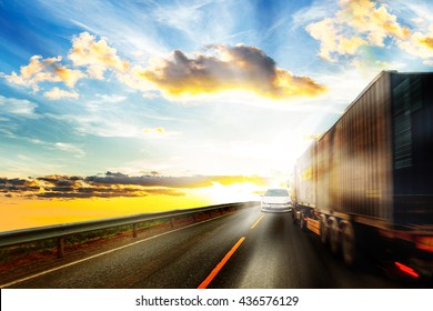 Truck Driver Blinded By The Sun Moving A Collision Course