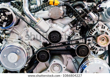 Similar – Truck Engine Motor Components In Car Service Inspection